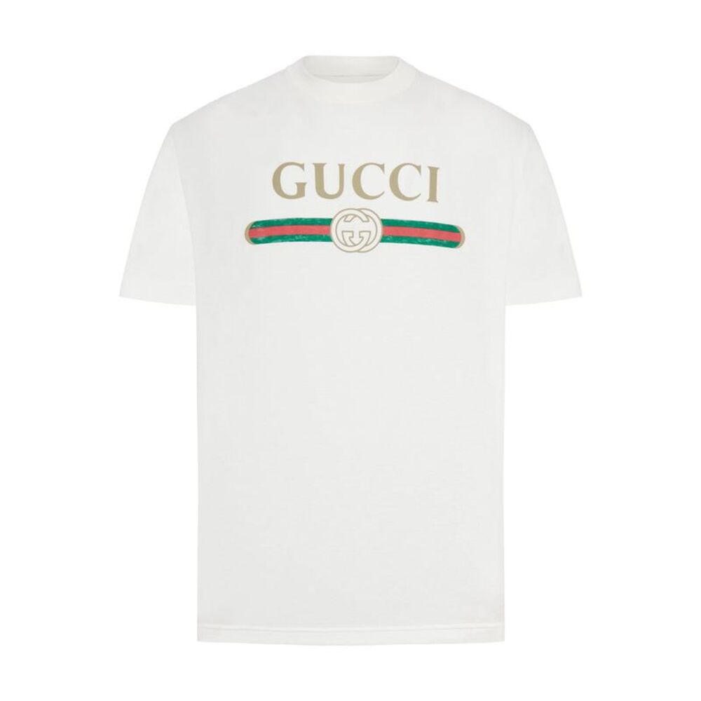 Gucci Women Cotton And Silk Jersey T-Shirt With Print